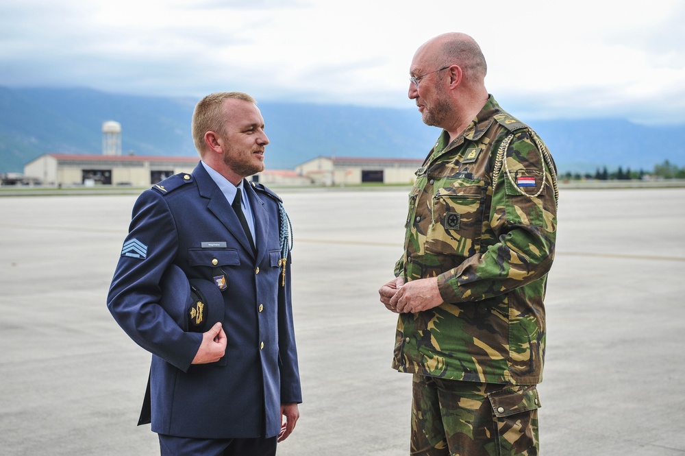 Dutch Soldier with Senior Leader