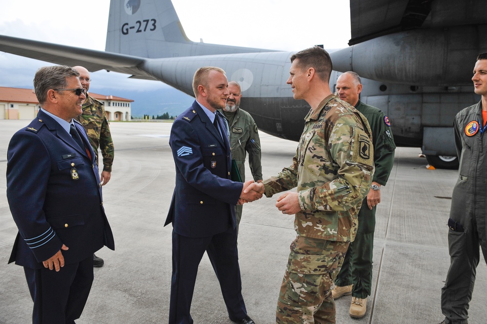 Dutch Soldier shakes hands