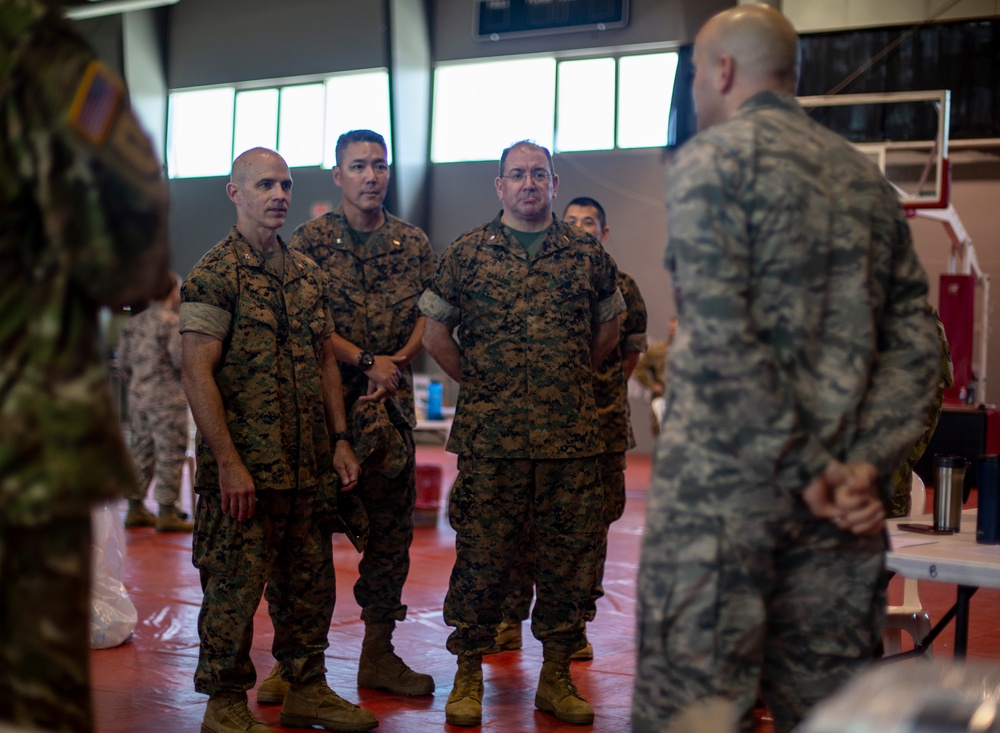 4th MLG commanding general, 4th Dental Battalion commanding officer visit service members supporting IRT Puerto Rico 2019