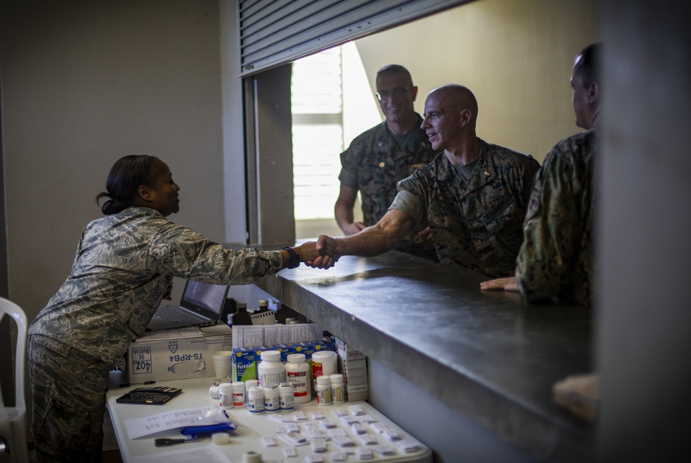 4th MLG commanding general, 4th Dental Battalion commanding officer visit service members supporting IRT Puerto Rico 2019