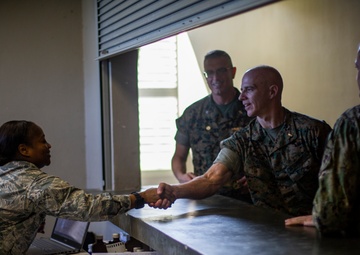 4th MLG commanding general, 4th Dental Battalion commanding officer visit service members supporting IRT Puerto Rico 2019