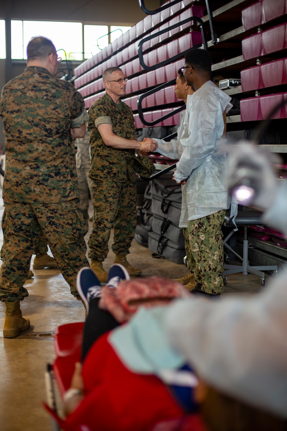 4th MLG commanding general, 4th Dental Battalion commanding officer visit service members supporting IRT Puerto Rico 2019