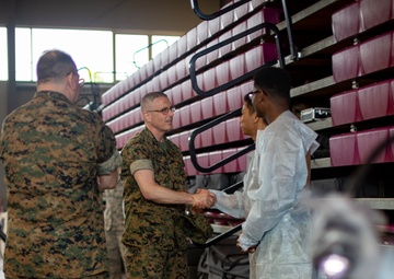 4th MLG commanding general, 4th Dental Battalion commanding officer visit service members supporting IRT Puerto Rico 2019