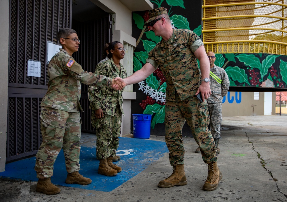 4th MLG commanding general, 4th Dental Battalion commanding officer visit service members supporting IRT Puerto Rico 2019