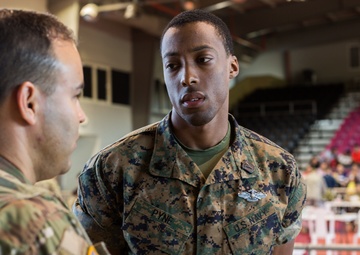 Petty Officer 2nd Class Ryan Pyne, a hospital corpsman with Marine Forces Reserve at Innovative Readiness Training 2019 Puerto Rico