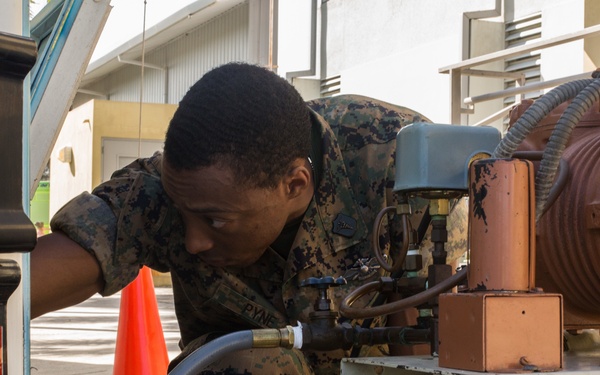 Petty Officer 2nd Class Ryan Pyne, a hospital corpsman with Marine Forces Reserve at Innovative Readiness Training 2019 Puerto Rico