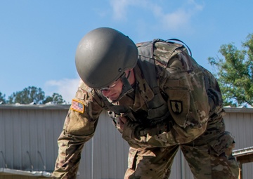 South Carolina Army National Guard officer candidates conduct squad movements during OCS