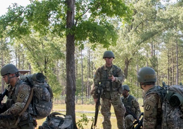 South Carolina Army National Guard officer candidates conduct squad movements during OCS