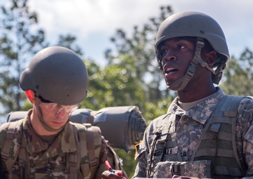 South Carolina Army National Guard officer candidates conduct squad movements during OCS