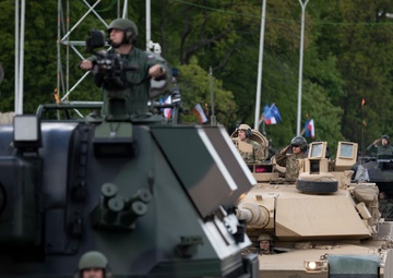 U.S. Army Soldiers participate in Poland's Constitution Day Parade