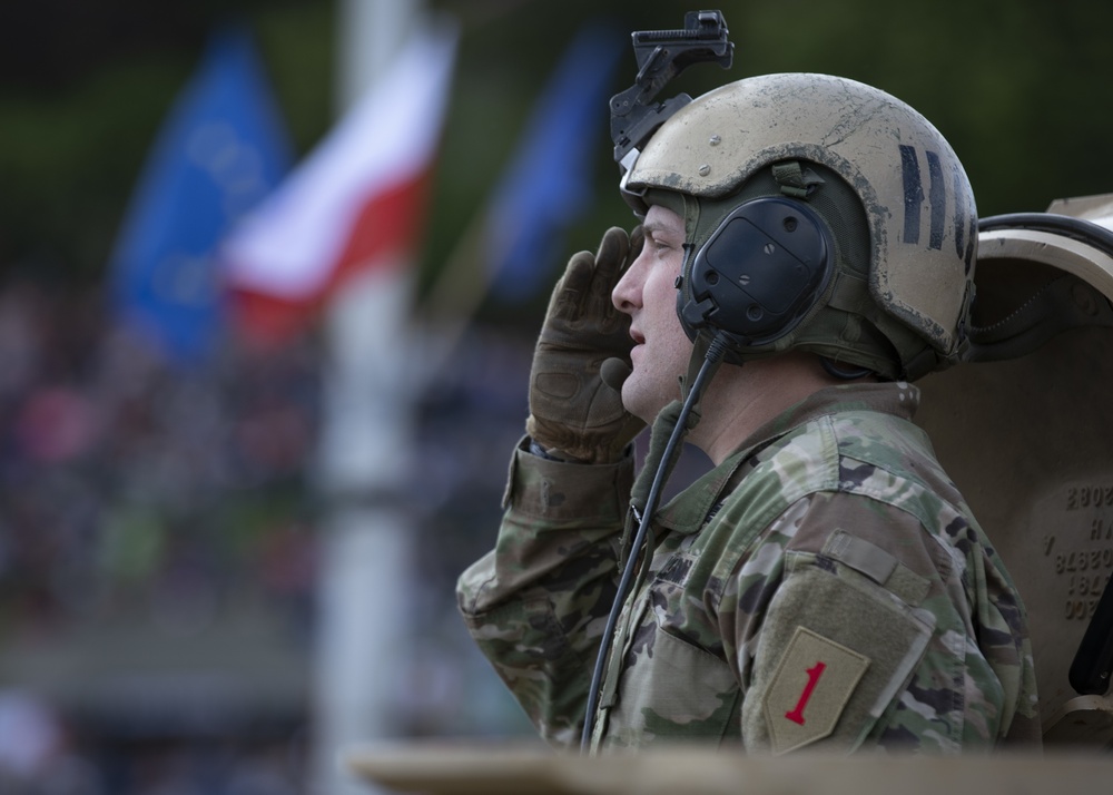 U.S. Army Soldiers participate in Poland's Constitution Day Parade