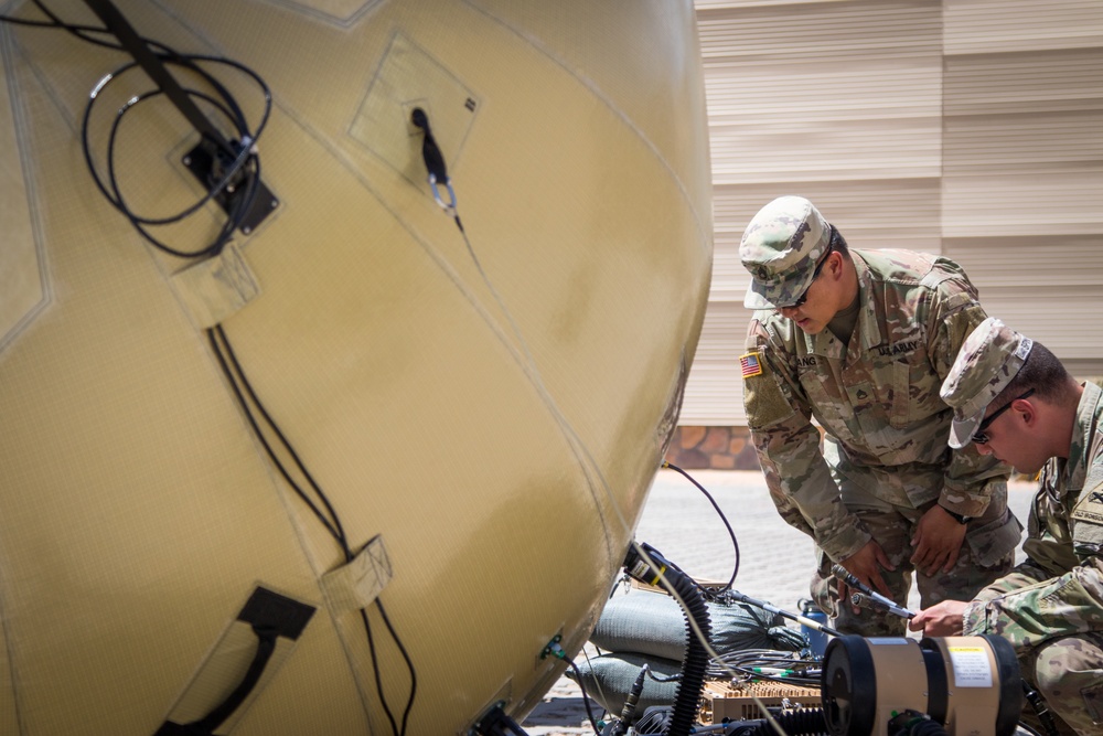 Communications in Motion: Iron Soldiers train on inflatable satellite communications system