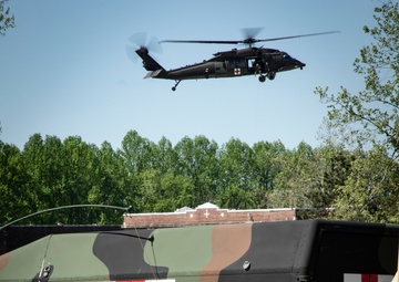 U.S. Army Reserve Soldiers perform air evacuation training at Guardian Response 19