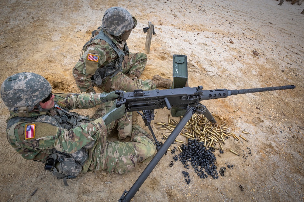 Chemical Company Soldiers qualify on M2 .50 caliber machine gun