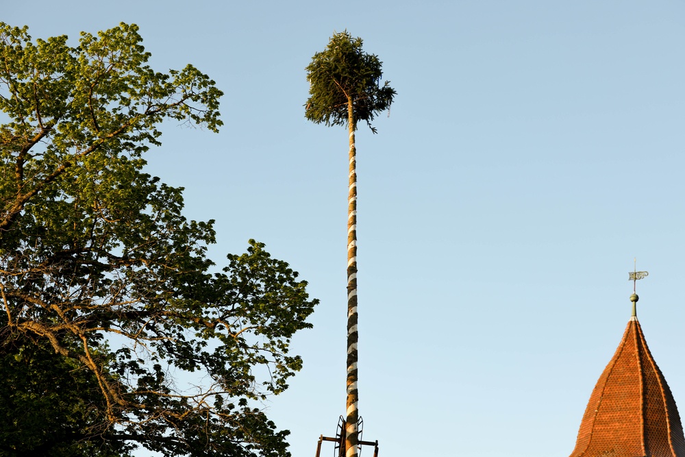 Soldiers and Locals Celebrate Maypole Day in Illesheim, Germany