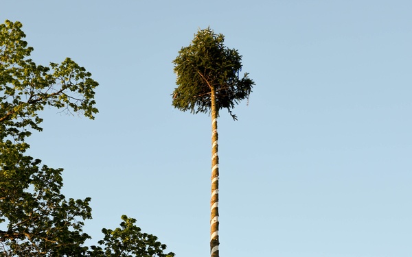 Soldiers and Locals Celebrate Maypole Day in Illesheim, Germany