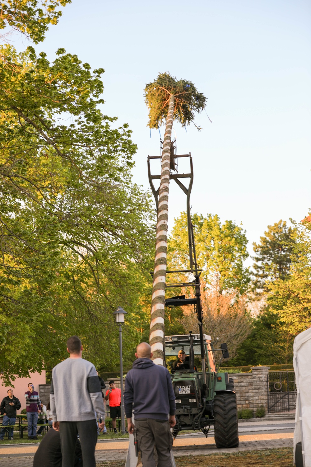 Soldiers and Locals Celebrate Maypole Day in Illesheim, Germany