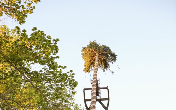 Soldiers and Locals Celebrate Maypole Day in Illesheim, Germany