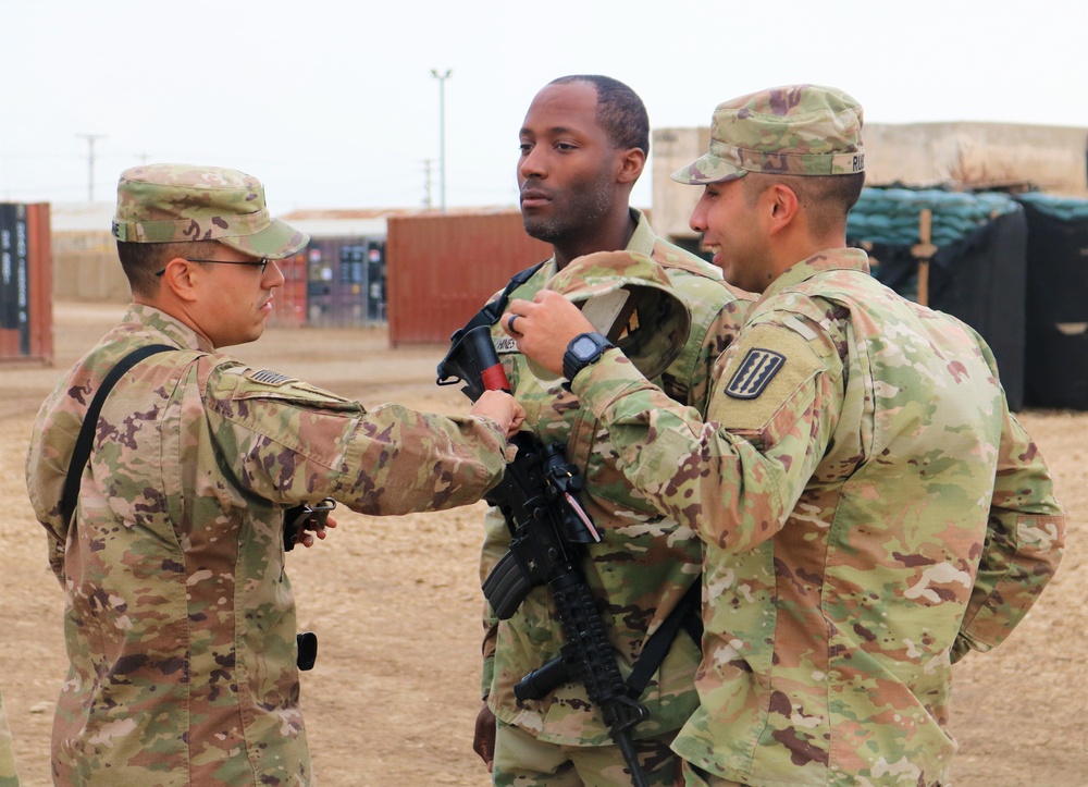 529th CSSB Promotions and Award Ceremony for Sgt. Jake Merriman, Sgt. Allen Hines, and Sgt. Roger Jackson