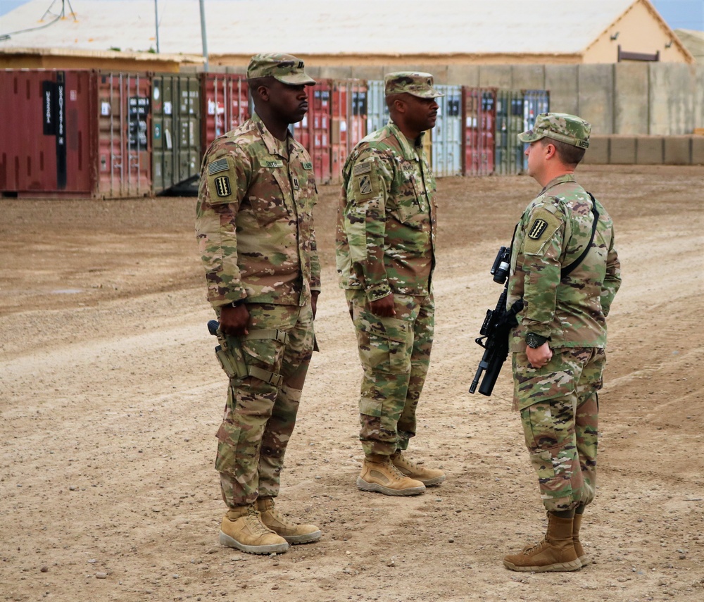 529th CSSB Promotions and Award Ceremony for Sgt. Jake Merriman, Sgt. Allen Hines, and Sgt. Roger Jackson