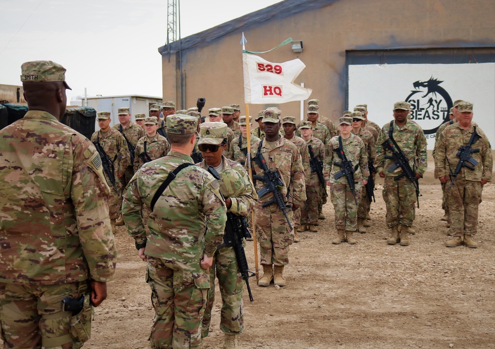 529th CSSB Promotions and Award Ceremony for Sgt. Jake Merriman, Sgt. Allen Hines, and Sgt. Roger Jackson