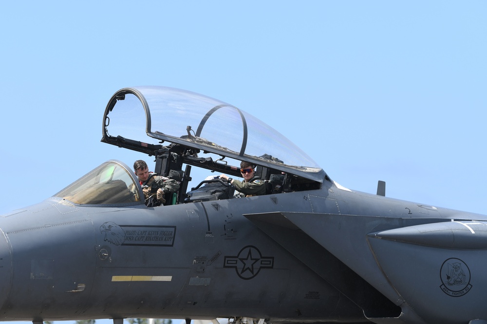 494th Fighter Squadron arrives for exercise Checkered Flag 19-1