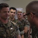 Gunnery Sgt. Michael Lesterick receives the Master EOD Breast Insignia