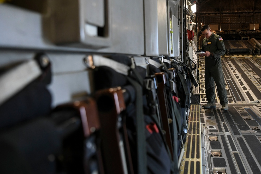 C-17 performs semi prepared runway operations flight