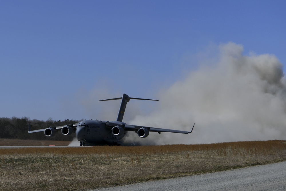 C-17 performs semi prepared runway operations flight