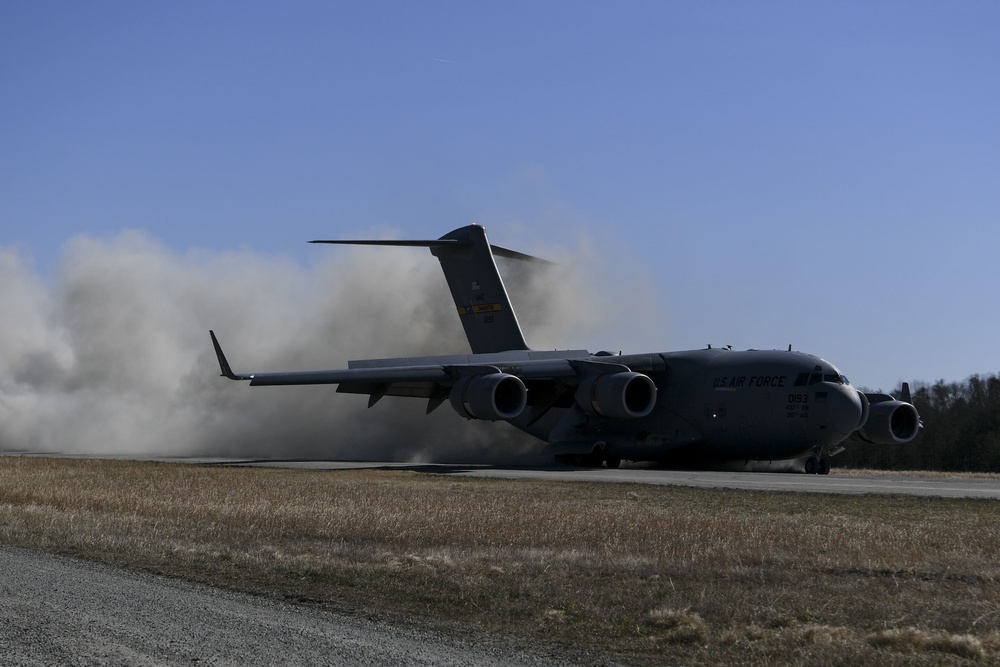 C-17 performs semi prepared runway operations flight