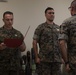 Gunnery Sgt. Michael Lesterick receives the Master EOD Breast Insignia