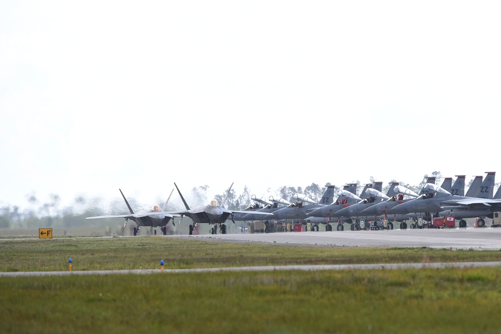 494th Fighter Squadron arrives for exercise Checkered Flag 19-1