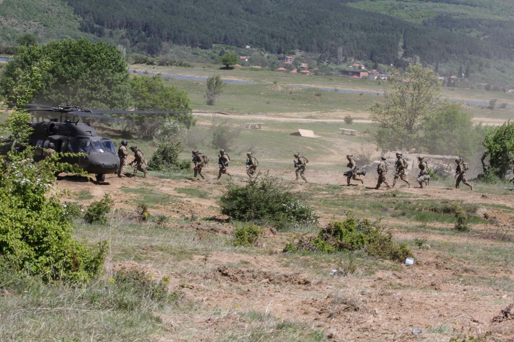Soldiers conduct force-on-force training.