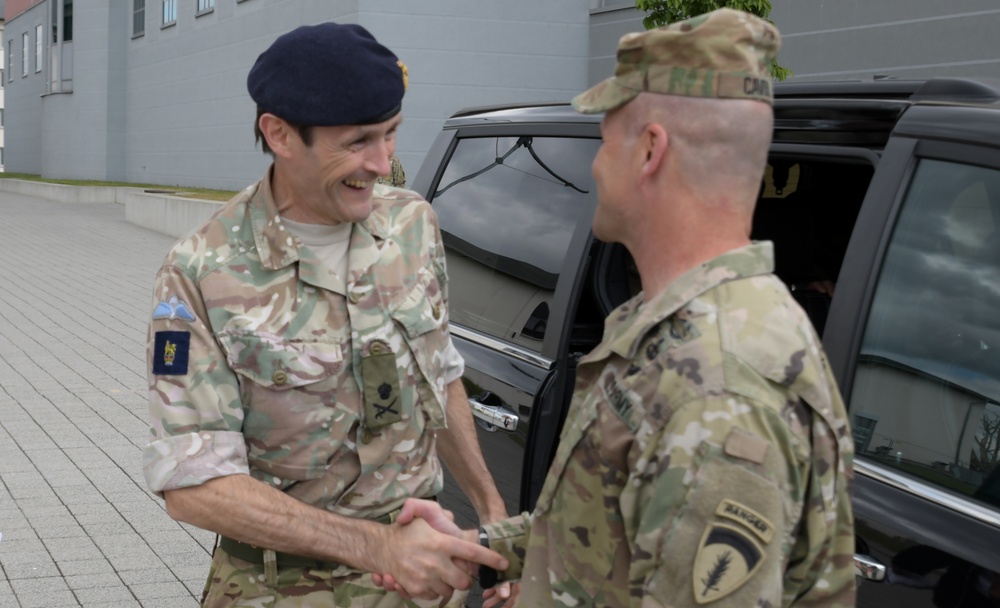 Lt. Gen. Ivan Jones CB, Commander Field Army, andmembers of his staff visited U.S. Army Europe headquarters.