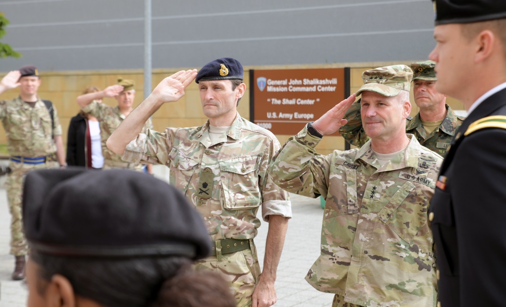 Lt. Gen. Ivan Jones CB, Commander Field Army, andmembers of his staff visited U.S. Army Europe headquarters.