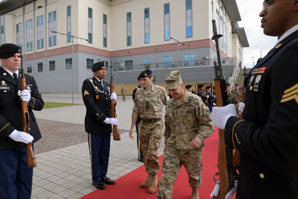 Lt. Gen. Ivan Jones CB, Commander Field Army, andmembers of his staff visited U.S. Army Europe headquarters.