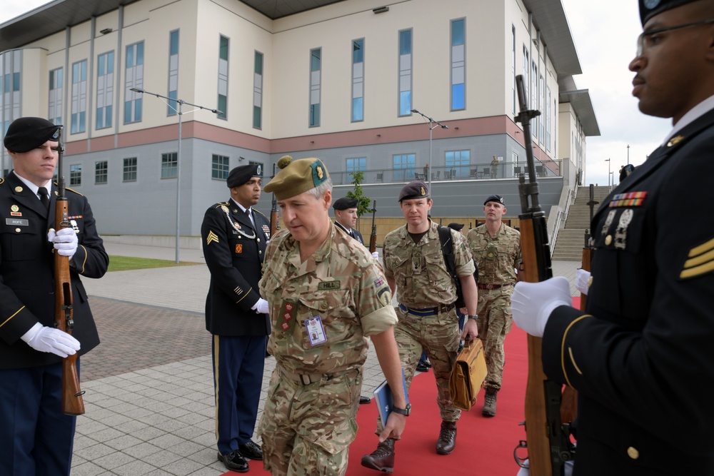 Lt. Gen. Ivan Jones CB, Commander Field Army, andmembers of his staff visited U.S. Army Europe headquarters.