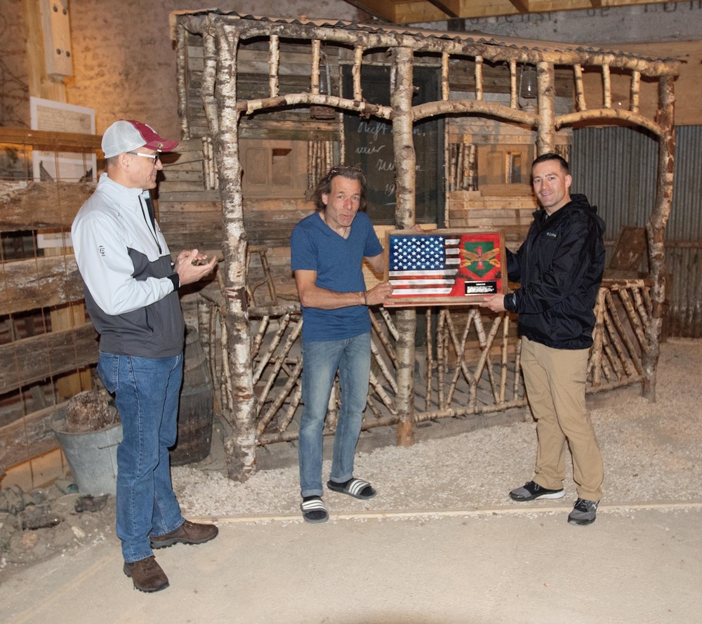 Meuse-Argonne Muesum Owner Receives Plaque from 1st CAB