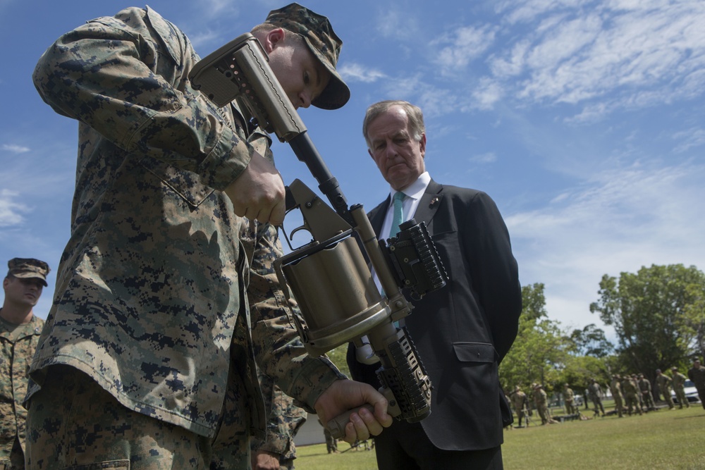 U.S. Ambassador Culvahouse Jr. visits MRF-D Marines