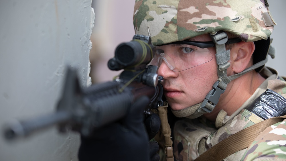 Soldiers Train on Base Defense