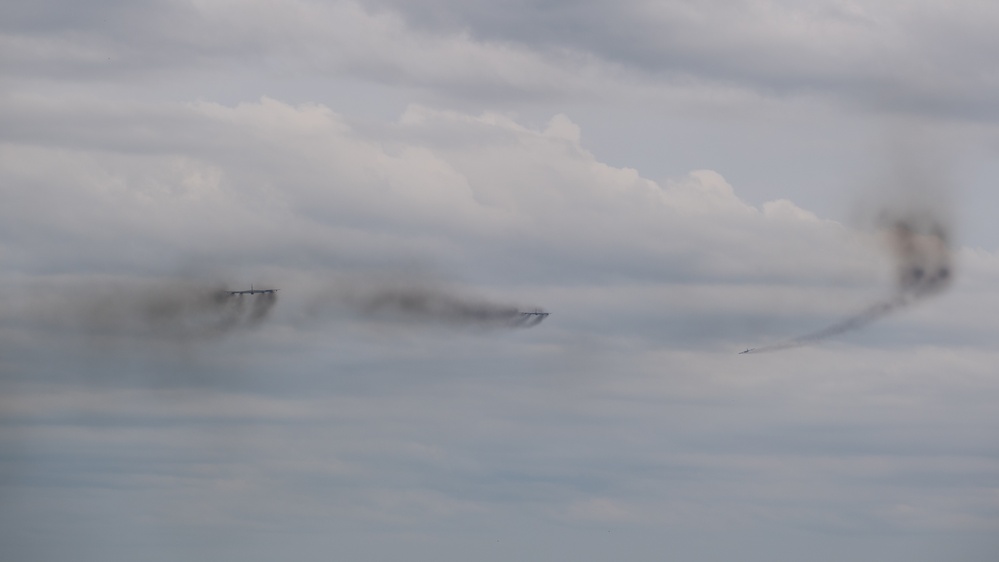 Barksdale B-52s take off for Bomber Task Force