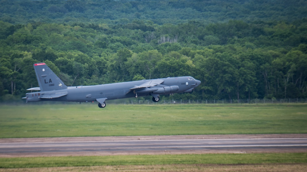 Barksdale B-52s take off for Bomber Task Force