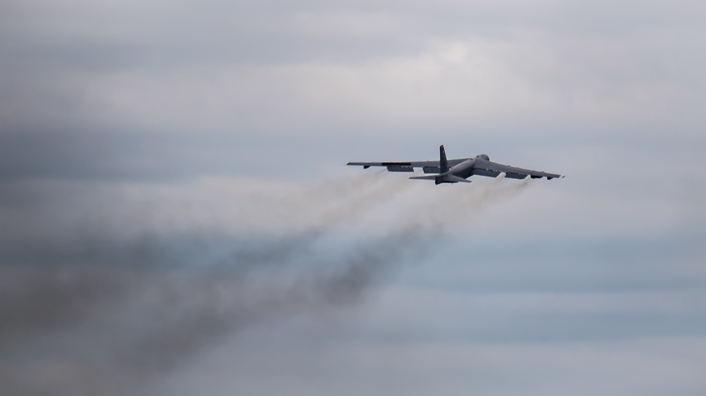 Barksdale B-52s take off for Bomber Task Force