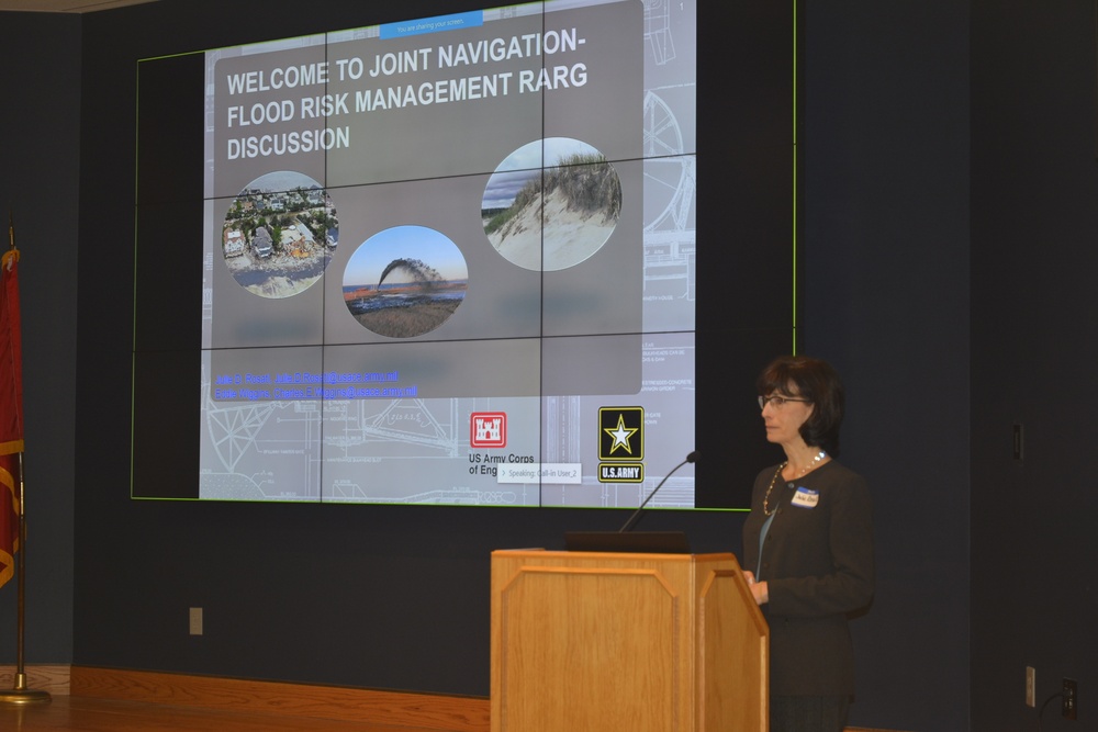 Dr. Julie Rosati welcomes participants to the annual Navigation and Flood Risk Management Research Area Review Groups