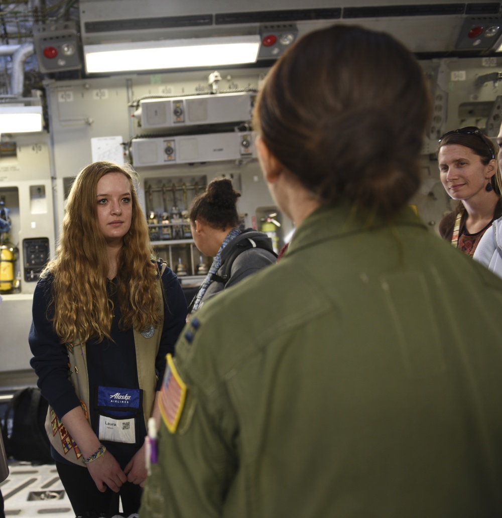 21st AS mentor high school students at Aviation Day