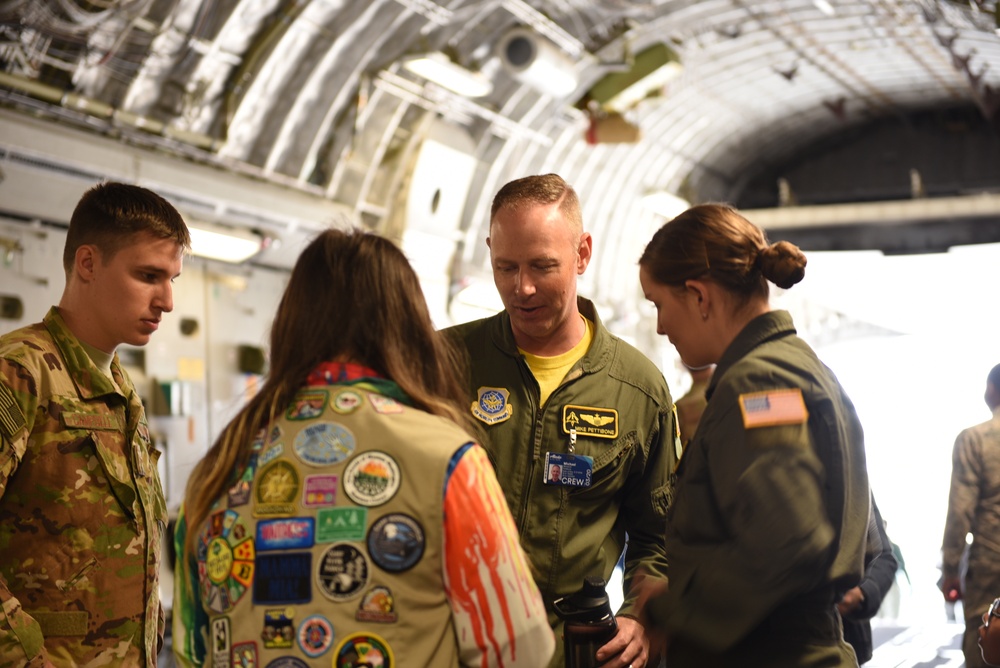 21st AS mentor high school students at Aviation Day