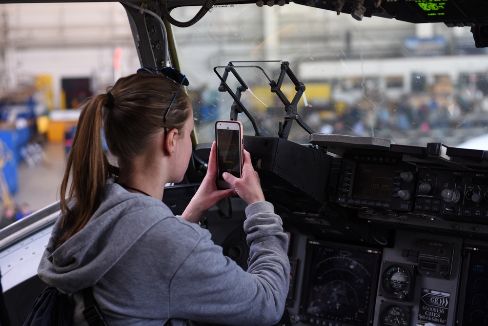 21st AS mentor high school students at Aviation Day