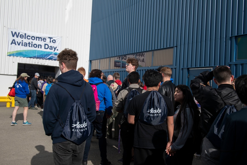 21st AS mentor high school students at Aviation Day