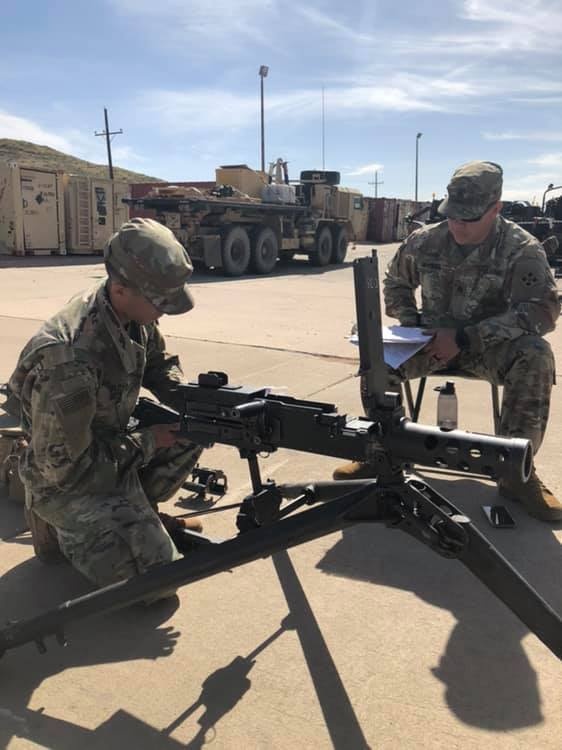 Soldiers conduct Preliminary Marksmanship Intructions (PMI) on the M2 .50 Cal Machine Gun as they prepare for Excellence in Armor testing.