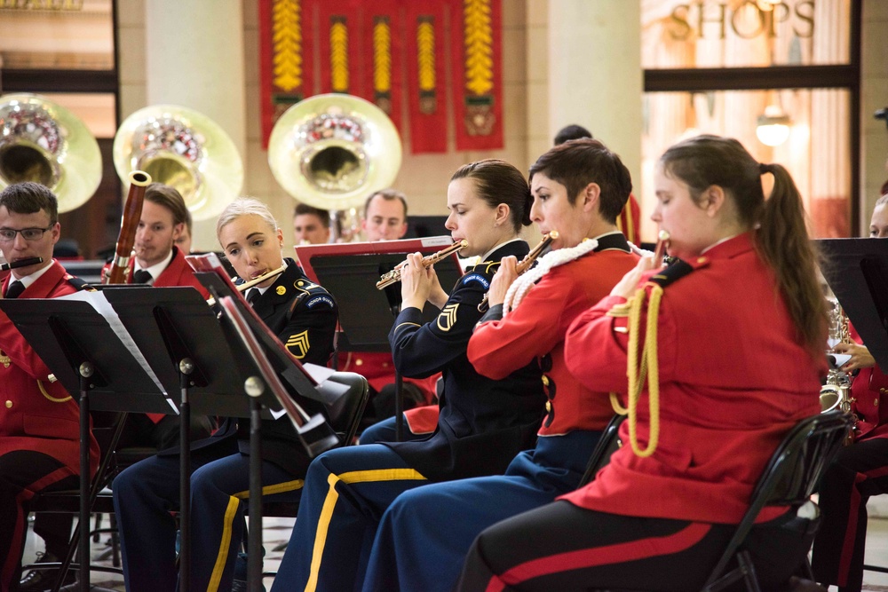 Fife and Drum Corps plays with Swiss Army Band